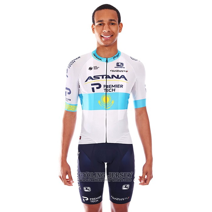 2021 Cycling Jersey Astana Champion Kazako Short Sleeve And Bib Short